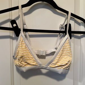Rhythm Yellow & White Striped Bikini Top